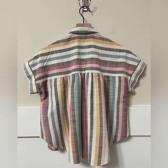 Madewell Multi-Color Hilltop Stripe Button-Up Top Size XS - Picture 6 of 9
